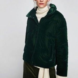 Zara Velvet Puffer